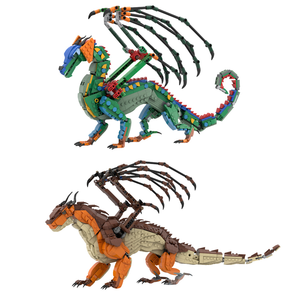 Model Kit Dragon - MOC RainWing Bouwstenen Model Animatie Vleugels