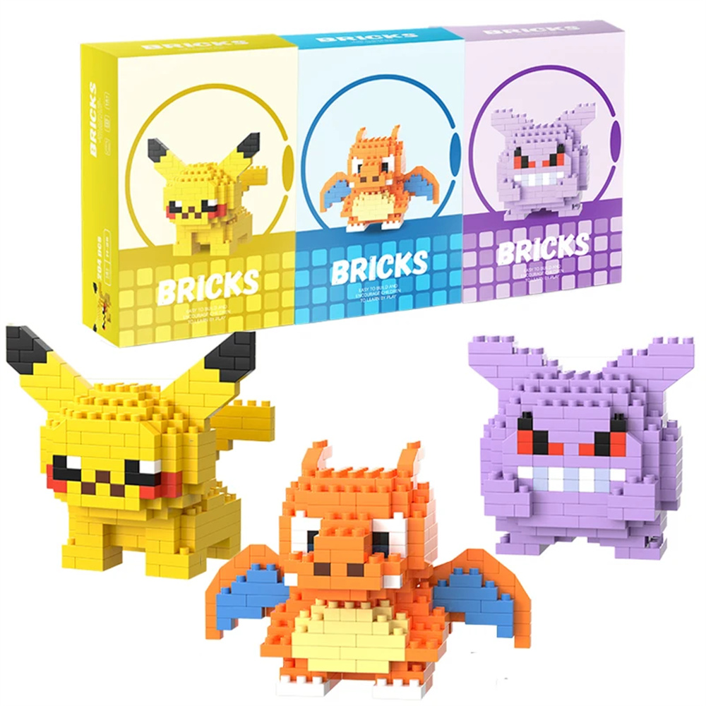 Model Kit Pokemon - Pokemon Micro Bouwstenen Pikachu Dragonite Gengar